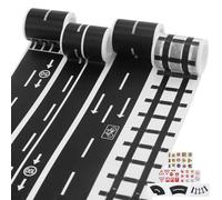 AMANDELIZABE Lot de 10 Rubans adhésifs pour Voiture, autoroute, Chemin de Fer, Routes, Bricolage, Trains, Voitures de Course, Bande routière pour Jeux et Apprentissage, Art, Bricolage