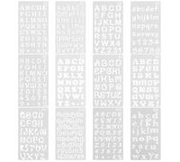 AMANDELIZABE Lot de 12 Pochoirs Lettres Réutilisables pour Scrapbooking, Dessin, Bricolage