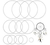 AMANDELIZABE Lot de 13 anneaux en métal pour attrape-rêves 5 cm, 10 cm, 15 cm, 20 cm, anneaux décoratifs pour attrape-rêves