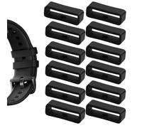 AMANDELIZABE Lot de 14 sangles de montre en caoutchouc boucle de montre en silicone anneaux de fixation pour montres anneaux de sécurité 22 mm sangle boucles, Medium, silicone, 1