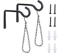AMANDELIZABE Lot de 2 crochets muraux de 14,5 cm pour suspension de fleurs, support pour plantes suspendues, supports pour plantes en plein air, crochets muraux pour plantes, crochets de lanternes
