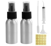 AMANDELIZABE Lot de 2 flacons pulvérisateurs vides en alliage d'aluminium - 50 ml - Pour eau, parfum, cosmétiques, liquides et huiles essentielles