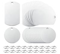 AMANDELIZABE Lot de 22 pendentifs vierges en acier inoxydable - Pour chien - Kit de bricolage, Acier inoxydable