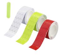 AMANDELIZABE Lot de 3 rouleaux de ruban réfléchissant autocollant de 4,5 m, découpable, imperméable, bande d'avertissement de sécurité, 25 mm de large, pour casques de vélo, vêtements