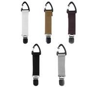 AMANDELIZABE Lot de 5 clips élastiques pour chapeau de voyage - Clip mains libres pour chapeau de voyage - Clip élastique pour chapeau - Pour homme et femme - Pour l'extérieur, le sac à main, le sac à