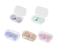 AMANDELIZABE Lot de 5 étuis pour lentilles de contact - Étui portable pour lentilles de contact - Pour les voyages - Pour les yeux gauche et droit - Avec boîte de rangement, multicolore, Morden