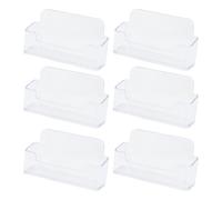 AMANDELIZABE Lot de 6 porte-cartes de visite en acrylique - Porte-cartes de visite en plastique transparent - Convient pour bureau, comptoir, maison, bureau, collection, rangement