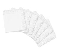 AMANDELIZABE Lot de 7 mouchoirs en coton pour femme, années 60, mouchoirs blancs en dentelle, doux, fermes, purs, Blanc., 27 x 27cm