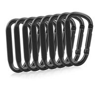 AMANDELIZABE Lot de 8 Mousquetons à Vis Aluminium Noir Forme D