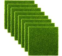 AMANDELIZABE Lot de 9 mousses artificielles décoratives - Herbe miniature - 15 x 15 cm - Pour le jardin - Gazon artificiel - Décoration DIY - Micro paysage miniature - Décoration de maison - Pelouse