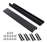 AMANDELIZABE Lot de 9 poignées de meubles noires cachées pour armoires 200 mm Poignées de cuisine avec vis pour porte de placard tiroirs