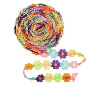 AMANDELIZABE Rouleau de ruban dentelle florale, polyester, coloré, 13 cm x 18 cm, pour décoration, mariage, couture, occasions diverses
