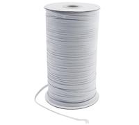 AMANDELIZABE Ruban élastique de 5 mm à coudre - 100 m de bande élastique pour couture et maison - Artisanat - Tissu à coudre - Blanc