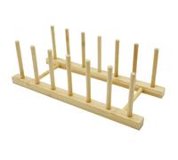 AMANDELIZABE Support pour Assiettes de Cuisine en Bois de Bambou pour Planche à découper, égouttoir à Vaisselle, Organiseur pour Assiettes, Tasses, couvercles de Pot (1, 6 emplacements)