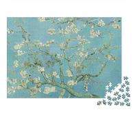 Amandiers en Fleurs_1 - Puzzle de 1000 pièces - Motif Floral Turquoise - Jeu éducatif pour Adultes (à partir de 12 Ans) - Décoration intérieure - Idée Cadeau d'anniversaire - 52 x 38 cm