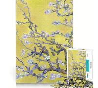 Amandiers en Fleurs Van Gogh Puzzle Y 1000 pièces Jeu de mémoire Découpe Laser de qualité supérieure Activité captivante pour des soirées tranquilles (50x75cm)