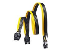 Amangny Câble d'alimentation PCIe 6 broches mâle vers double 8 broches (6+2) mâle pour alimentation modulaire vers GPU Splitter Cable Adapter 62 cm + 22 cm