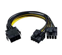 Amangny Câble d'alimentation PCIE GPU 8 broches femelle vers 2 x 8 (6+2) broches mâle PCI Express câble d'alimentation répartiteur 12,6 pouces/32 cm