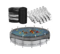 amangul Bâche de piscine hors sol de type lourd avec 12 clips métalliques durables en maille pour sécuriser et protéger les piscines légères avec rangement
