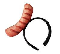 amangul Serre-tête amusant pour hot-dog - Bandeau amusant pour fête - Chapeau de nourriture - Chapeau frit - Chapeau imitation nourriture (jambon saucisse)