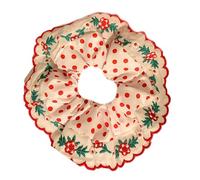 amangul Bandeaux et bracelets élastiques brodés pour femmes - Accessoires pour cheveux - Grands chouchous (pois rouges)