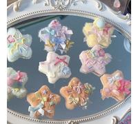amangul Barrette à cheveux en forme d'étoile en peluche pour femme - Décoration tendance pour queue de cheval et diverses coiffures (blanc)