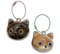 amangul Boîte de rangement transparente en forme de tête de chat pour ranger les cheveux, les fourrures, les clés, les bijoux et les pendentifs avec anneaux en métal