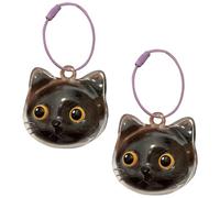 amangul Boîte de rangement transparente en forme de tête de chat pour ranger les cheveux, les fourrures, les clés, les bijoux et les pendentifs avec anneaux en métal