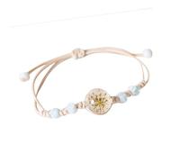 amangul Bracelet tressé réglable en perles de verre et céramique - Cordon ciré - Accessoire de poignet pour elle