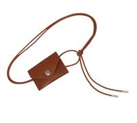 amangul Ceinture de sac banane réglable pour femme en cuir synthétique avec boucles nouées sécurisées (marron)