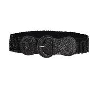 amangul Ceinture de taille extensible à paillettes pour femme, bal de fin d'année, banquet, club, fête, boucle, superbe ceinture à paillettes, Noir , See Dimensional Drawing