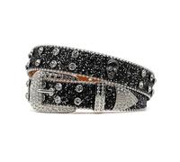 amangul Ceinture de taille, style punk, tête de mort, pour adulte, ceinture de luxe, ceinture tendance à boucle réglable pour boîte de nuit, Flash noir., Reference Dimensions