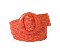amangul Ceinture de taille vintage bohème en paille tressée pour femme avec boucle ardillon pour robe de femme Accessoires de sangle féminine, Orange, Approximately 89Cm Long And 5.0Cm Wide