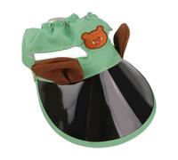 amangul Chapeau de soleil à large bord pour animal domestique pour chiens, chats, lapins, cochons d'Inde - Tissu léger et respirant (vert, M)