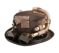 amangul Chapeau haut-de-forme steampunk pour homme avec lunettes - Chapeau melon gay pour fête, carnaval, boîte de nuit