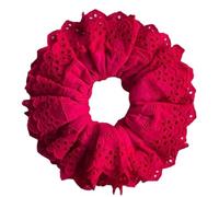amangul Chouchous élastiques en dentelle pour femmes, adolescentes et filles, accessoires pour cheveux élastiques pour queue de cheval (double couche dentelle rouge)