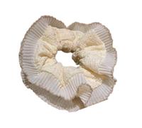 amangul Chouchous en dentelle populaire double couche élastique pour événements formels grands chignons élastiques à cheveux pour tenue formelle et de loisirs (dentelle abricot)