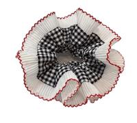 amangul Chouchous en dentelle populaire double couche élastique pour événements formels grands chignons élastiques à cheveux pour tenue formelle et de loisirs (noir)