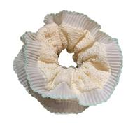 amangul Chouchous en dentelle populaire double couche élastique pour événements formels grands chignons élastiques à cheveux pour tenue formelle et de loisirs (dentelle verte)