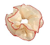 amangul Chouchous en dentelle populaire double couche élastique pour événements formels grands chignons élastiques à cheveux pour tenue formelle et de loisirs (dentelle rouge)