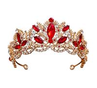 amangul Coiffe couronnée en cristal pour filles et femmes - Coiffe de reine avec strass - Accessoires de mariage, Height 5.5*curved surface 27cm, Cristal