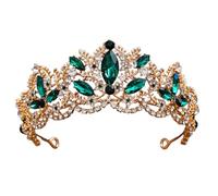 amangul Coiffe couronnée en cristal pour filles et femmes - Coiffe de reine avec strass - Accessoires de mariage, Height 5.5*curved surface 27cm, Cristal