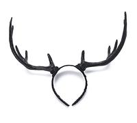 amangul Coiffe en corne de cerf pour femme - Serre-tête d'élan pour Halloween, Noël, pour cosplay créatif (noir)