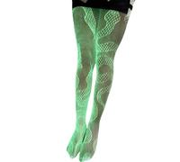 amangul Collants résille phosphorescents pour femme - Pour Halloween - Motif tête de mort - Flamme - Serpent - Pour fête, Filet serpent, XL-5XL