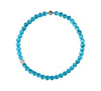 amangul Collier tendance en forme de cœur bleu œil de chat - Cadeau spécial pour les amoureux et les occasions spéciales - Élégant collier de perles de verre, One Size, Comme décrit, Comme décrit.