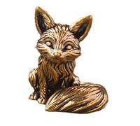 amangul Creative Foxes Statue de condoléances de Noël vintage Renards Figurines pour studio photo Accessoires de renards Petite taille