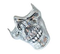 amangul Demi-tête de mort en cristal offrant un look unique. Convient pour les concerts et les fêtes à thème
