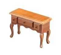 amangul Dollhouses Table miniature à l'échelle 1/12 avec trois tiroirs fonctionnels pour une décoration réaliste de pièce, accessoire de collection