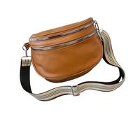amangul Élégant sac à bandoulière large pour femme, sac à bandoulière décontracté avec grande capacité en cuir PU, sac à main, couleur unie, marron, One Size