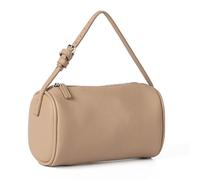 amangul Élégant sac à bandoulière rond en cuir synthétique avec poignées confortables et sangle réglable, sac de rangement compact, abricot, One Size